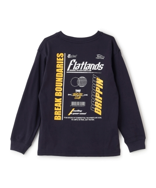 GLAZOS(グラソス)の「【SKIT0LY】【プチプラ】バック2トーンロゴプリント長袖Tシャツ(Tシャツ/カットソー・キッズ・ホワイト/オレンジ/イエロー/グリーン/ネイビー/ブルー・110cm/130cm/140cm/100cm/120cm)」の10枚目の写真