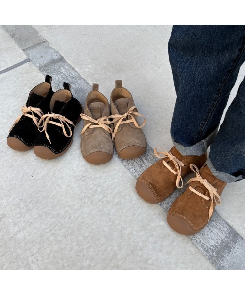 セール】本革ベロア ショートブーツ かがりステッチブーツ（ブーツ