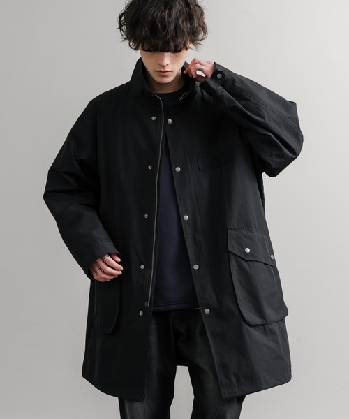 Audience（オーディエンス）の「Audience オーディエンス 綿ナイロン高密度ポプリン M-90ロング丈スタンドネックモッズコート AUD7355（モッズコート・メンズ・スミクロ/オリーブ/ブラック/カーキ・M/L）」の5枚目の写真