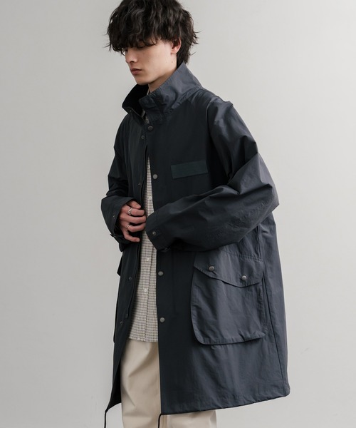 Audience（オーディエンス）の「Audience オーディエンス 綿ナイロン高密度ポプリン M-90ロング丈スタンドネックモッズコート AUD7355（モッズコート・メンズ・スミクロ/オリーブ/ブラック/カーキ・M/L）」の12枚目の写真