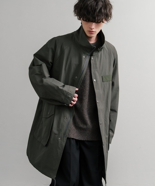 Audience（オーディエンス）の「Audience オーディエンス 綿ナイロン高密度ポプリン M-90ロング丈スタンドネックモッズコート AUD7355（モッズコート・メンズ・スミクロ/オリーブ/ブラック/カーキ・M/L）」の16枚目の写真