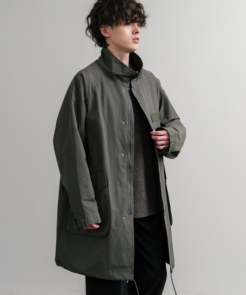 Audience（オーディエンス）の「Audience オーディエンス 綿ナイロン高密度ポプリン M-90ロング丈スタンドネックモッズコート AUD7355（モッズコート・メンズ・スミクロ/オリーブ/ブラック/カーキ・M/L）」の17枚目の写真