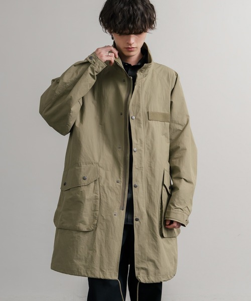 Audience（オーディエンス）の「Audience オーディエンス 綿ナイロン高密度ポプリン M-90ロング丈スタンドネックモッズコート AUD7355（モッズコート・メンズ・スミクロ/オリーブ/ブラック/カーキ・M/L）」の22枚目の写真