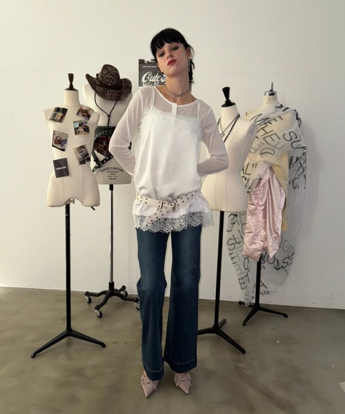 SHAGGIE(シャギー)の「2WAYリブヘンリーネックカーディガン(カーディガン/ボレロ・レディース・ホワイト/ピンク/グレー・FREE)」の20枚目の写真