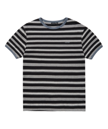 Striped Ringer Top (Black-Gray)