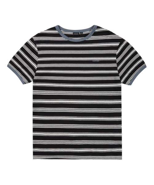AAKAM(アーカム)の「Striped Ringer Top (Black-Gray)(Tシャツ/カットソー・レディース・その他・1/2)」の1枚目の写真