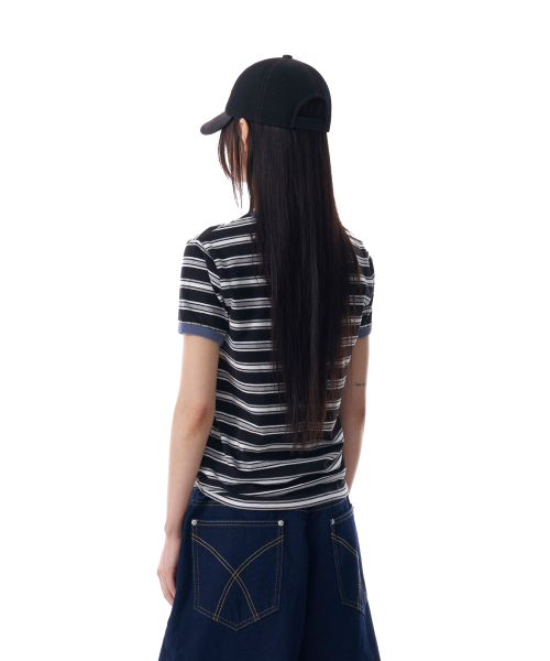 AAKAM(アーカム)の「Striped Ringer Top (Black-Gray)(Tシャツ/カットソー・レディース・その他・1/2)」の3枚目の写真