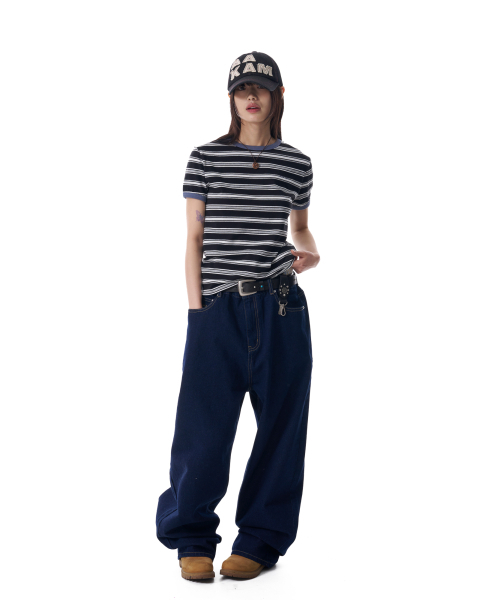 AAKAM(アーカム)の「Striped Ringer Top (Black-Gray)(Tシャツ/カットソー・レディース・その他・1/2)」の5枚目の写真