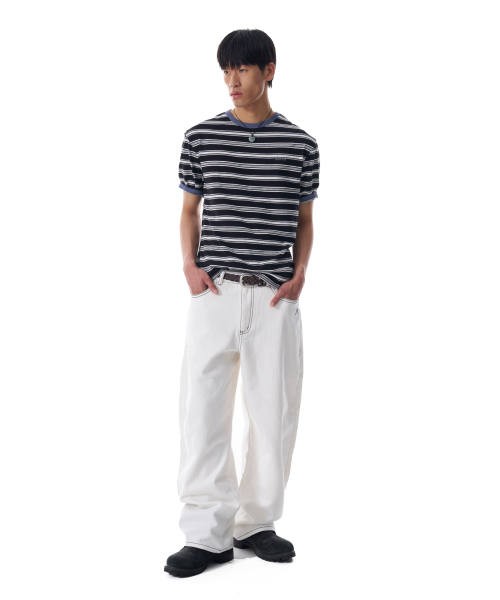 AAKAM(アーカム)の「Striped Ringer Top (Black-Gray)(Tシャツ/カットソー・レディース・その他・1/2)」の9枚目の写真