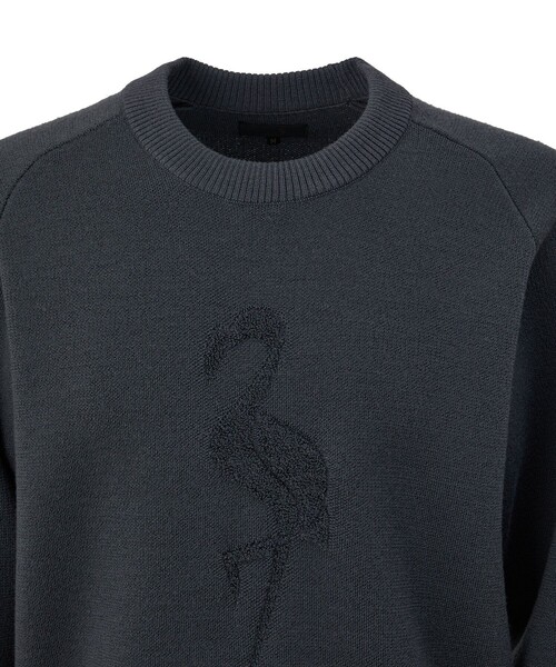 JUN&ROPE'(ジュンアンドロペ)の「【NOIR】フラミンゴモチーフクルーセーター(ニット/セーター・メンズ・ホワイト/ブラック/チャコールグレー・L/M/XL)」の13枚目の写真