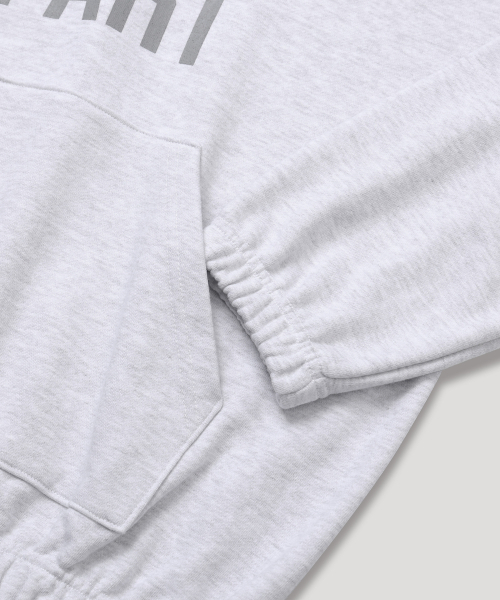 NODU（ノードユー）の「ヌーボーレタリングロゴフードTシャツ[ライトグレー]（パーカー・メンズ・その他・MEDIUM/LARGE）」の6枚目の写真
