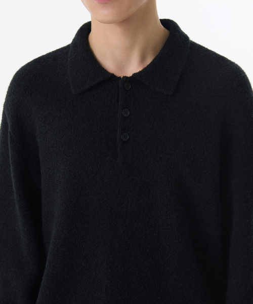 MUSINSA STANDARD（ムシンサスタンダード）の「ブークルカラーニット [ブラック]（ニット/セーター・メンズ・その他・SMALL/MEDIUM/LARGE/X-LARGE/XX-LARGE）」の3枚目の写真