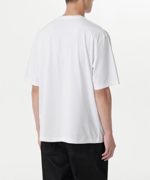 MUSINSA STANDARD（ムシンサスタンダード）の「[クールタンダード] リラックスフィットクルーネックポケットTシャツ [ホワイト]（Tシャツ/カットソー・メンズ・その他・MEDIUM/LARGE/X-LARGE/XX-LARGE/XXX-LARGE/SMALL）」の3枚目の写真