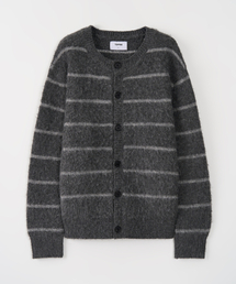 TOFFEE（トフィー）の「Brushed Stripe Round Cardigan (GREY)（カーディガン/ボレロ）」