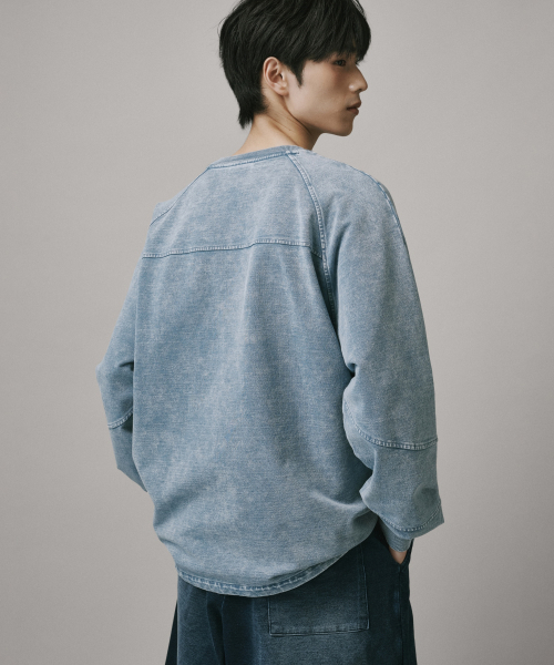 Verdnt（バーダント）の「ニットデニムウォッシングスウェットシャツ[ライトブルー]（スウェット・レディース・その他・LARGE/SMALL/MEDIUM）」の2枚目の写真