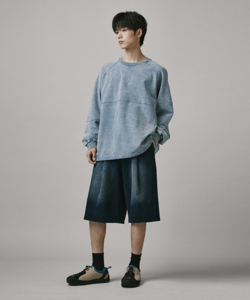 Verdnt（バーダント）の「ニットデニムウォッシングスウェットシャツ[ライトブルー]（スウェット・レディース・その他・LARGE/SMALL/MEDIUM）」の4枚目の写真