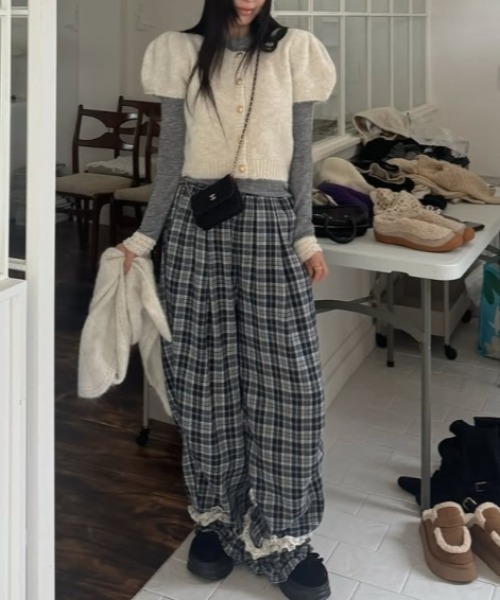 Vipoa(ヴィポア)の「check frill pants(その他パンツ・レディース・ブラック/ブラウン・FREE)」の7枚目の写真