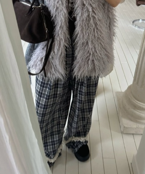 Vipoa(ヴィポア)の「check frill pants(その他パンツ・レディース・ブラック/ブラウン・FREE)」の5枚目の写真