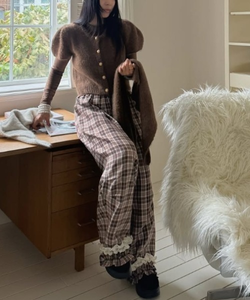 Vipoa(ヴィポア)の「check frill pants(その他パンツ・レディース・ブラック/ブラウン・FREE)」の11枚目の写真