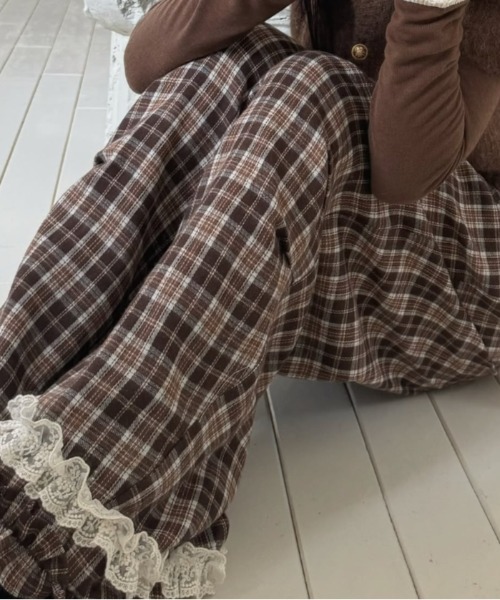 Vipoa(ヴィポア)の「check frill pants(その他パンツ・レディース・ブラック/ブラウン・FREE)」の13枚目の写真
