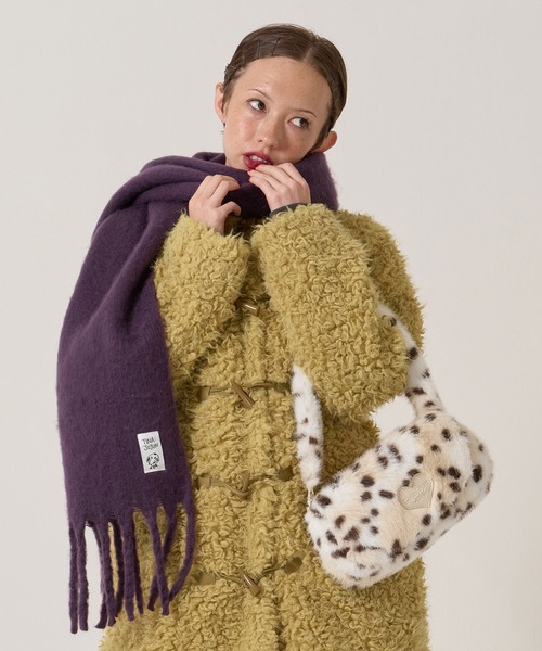 TINA：JOJUN（ティーナジョジュン）の「モヘアライク カラーマフラー TINA：JOJUN（マフラー・レディース・ブルー/ダークパープル/レッド・F）」の5枚目の写真