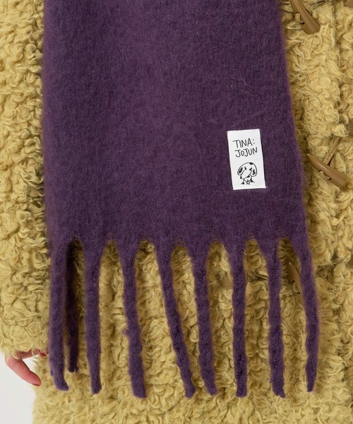 TINA：JOJUN（ティーナジョジュン）の「モヘアライク カラーマフラー TINA：JOJUN（マフラー・レディース・ブルー/ダークパープル/レッド・F）」の9枚目の写真
