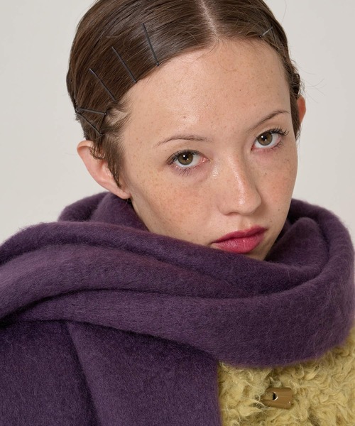 TINA：JOJUN（ティーナジョジュン）の「モヘアライク カラーマフラー TINA：JOJUN（マフラー・レディース・ブルー/ダークパープル/レッド・F）」の10枚目の写真