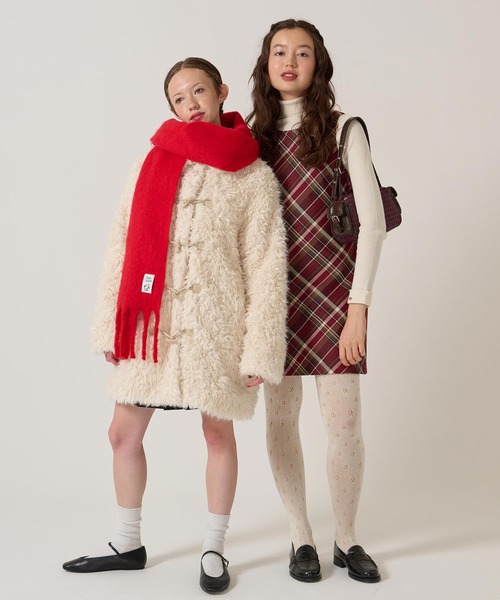 TINA：JOJUN（ティーナジョジュン）の「モヘアライク カラーマフラー TINA：JOJUN（マフラー・レディース・ブルー/ダークパープル/レッド・F）」の14枚目の写真