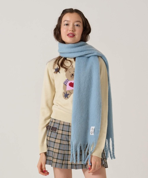 TINA：JOJUN（ティーナジョジュン）の「モヘアライク カラーマフラー TINA：JOJUN（マフラー・レディース・ブルー/ダークパープル/レッド・F）」の18枚目の写真