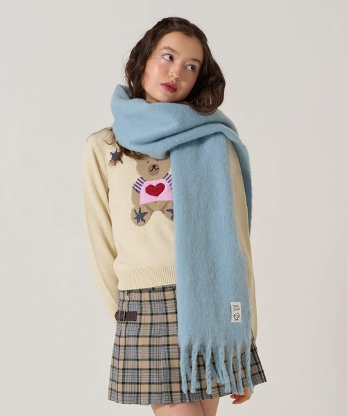 TINA：JOJUN（ティーナジョジュン）の「モヘアライク カラーマフラー TINA：JOJUN（マフラー・レディース・ブルー/ダークパープル/レッド・F）」の20枚目の写真