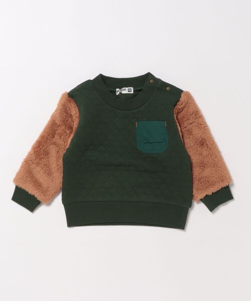 RAGMART（ラグマート）の「ニットキルトトレーナー（スウェット・キッズ・グリーン/グレー・95cm/90cm/80ｃｍ）」の2枚目の写真