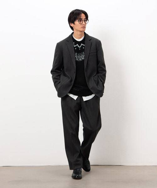 COMME CA ISM(コムサイズム)の「【セットアップ対応】ジャージー ツイード テーラードジャケット(テーラードジャケット・メンズ・チャコール/ネイビー・SMALL/MEDIUM/LARGE)」の5枚目の写真