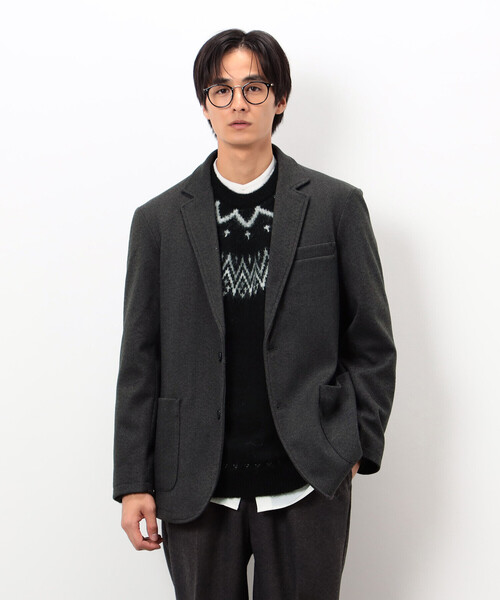 COMME CA ISM(コムサイズム)の「【セットアップ対応】ジャージー ツイード テーラードジャケット(テーラードジャケット・メンズ・チャコール/ネイビー・SMALL/MEDIUM/LARGE)」の3枚目の写真