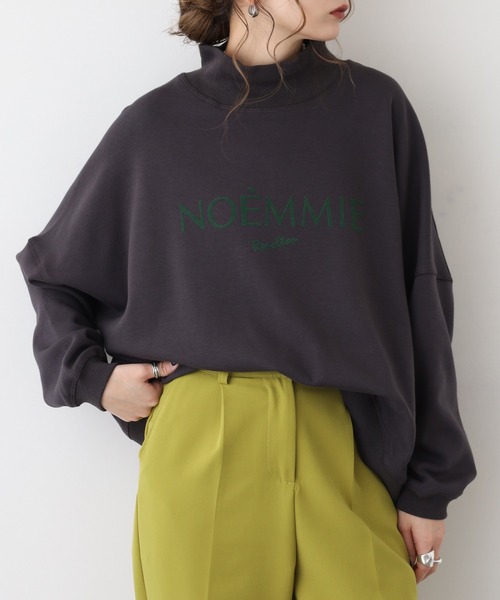 EGLANTINE(エグランティーヌ)の「EGLANTINE ロゴ入プルオーバーカットソー(Tシャツ/カットソー・レディース・ダークグリーン/チャコールグレー・40)」の2枚目の写真