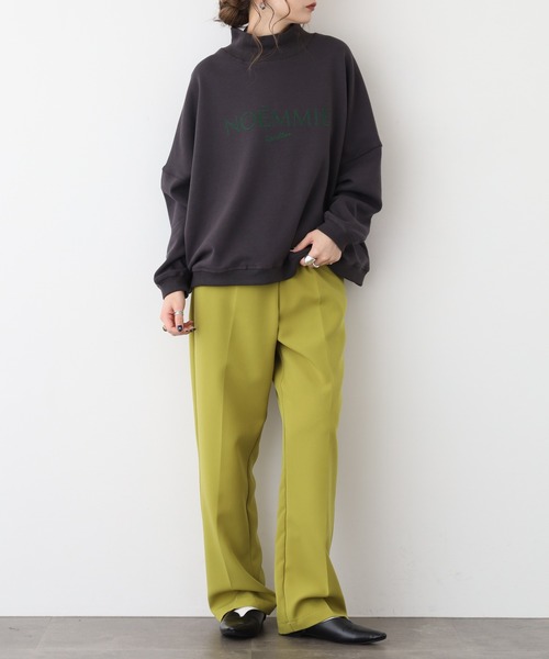 EGLANTINE(エグランティーヌ)の「EGLANTINE ロゴ入プルオーバーカットソー(Tシャツ/カットソー・レディース・ダークグリーン/チャコールグレー・40)」の4枚目の写真