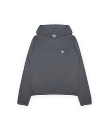CUTTING LOGO LABEL HOODIE, CHARCOAL