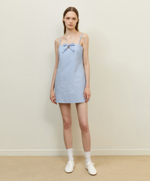 SIMPLE RIBBON MINI DRESS_SKY BLUE