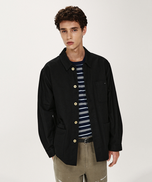 SHIRTER（シャーター）の「SERGE FRENCH WORKER JACKET (BLACK)（その他アウター・メンズ・その他・MEDIUM/LARGE/SMALL）」の6枚目の写真