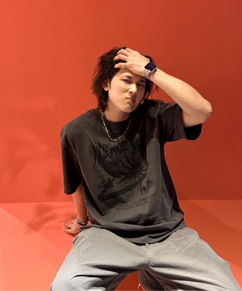 MOZMOZ(モズモズ)の「スパイダー オーバーサイズ ピグメント 半袖Tシャツ チャコール(Tシャツ/カットソー・レディース・その他・XXL/M/XL)」の17枚目の写真