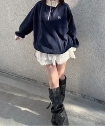 フリース配色アノラック