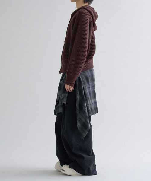 Beads Cord Knit Zip Hoodie / ビーズコード ニット ジップフーディ