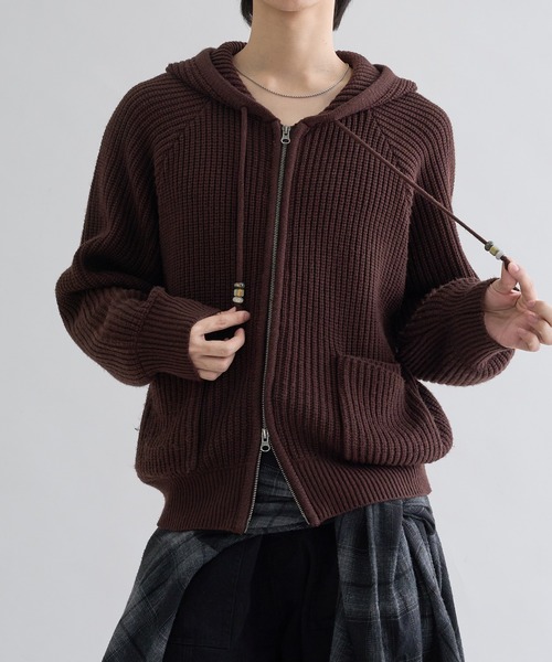 EPNK ビーズコード ニット ジップフーディ Beads Cord Knit Zip Hoodie / ビーズコード ニット ジップフーディ