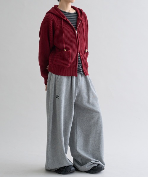 EPNK（イーピーエヌケー）の「Beads Cord Knit Zip Hoodie / ビーズコード ニット ジップフーディ（ニット/セーター・メンズ・ブラウン/ボルドー・SMALL/MEDIUM/LARGE）」の19枚目の写真