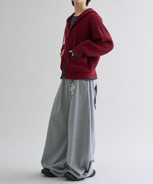 EPNK（イーピーエヌケー）の「Beads Cord Knit Zip Hoodie / ビーズコード ニット ジップフーディ（ニット/セーター・メンズ・ブラウン/ボルドー・SMALL/MEDIUM/LARGE）」の21枚目の写真