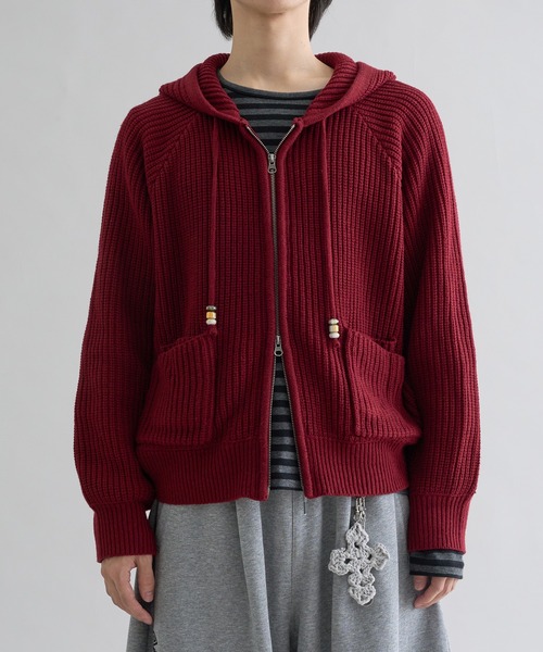 EPNK ビーズコード ニット ジップフーディ Beads Cord Knit Zip Hoodie / ビーズコード ニット ジップフーディ