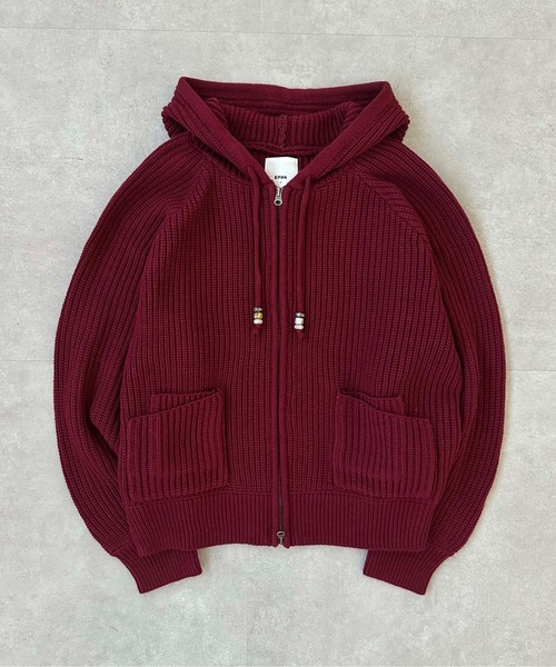 Beads Cord Knit Zip Hoodie / ビーズコード ニット ジップフーディ