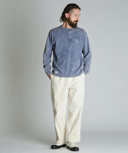 schott(ショット)の「Schott/ショット/PLENTY TOUGH EMB. HENLEY LS T-SHIRT/プレンティタフ 刺繍 ヘンリーネック ロンT(Tシャツ/カットソー・メンズ・ネイビー/ブラウン/ブラック・XL/L/M/2XL)」の4枚目の写真