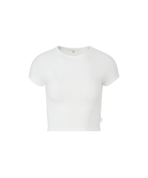 A.R.U(エイアールユー)の「SIMPLE CROP TOP(Tシャツ/カットソー・レディース・ブラック/ネイビー/カーキ/オレンジ/アイボリー/PINK・SMALL/MEDIUM)」の1枚目の写真