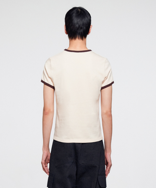 ERA(エラ)の「メンズ カラーエッジ スリムTシャツ - イエローブラウン(Tシャツ/カットソー・メンズ・その他・MEDIUM/LARGE)」の3枚目の写真