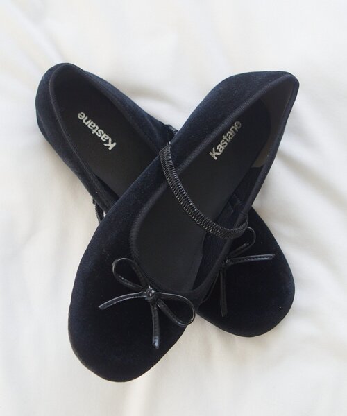 Kastane(カスタネ)の「アソートバレエシューズ(バレエシューズ・レディース・ブラウン/ダークブラウン/ブラック系その他/ブラック・36/37/38)」の2枚目の写真